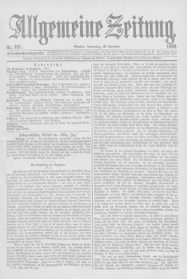 Allgemeine Zeitung Donnerstag 23. November 1882