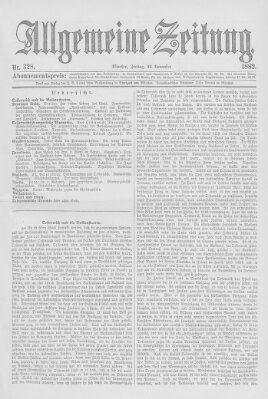 Allgemeine Zeitung Freitag 24. November 1882