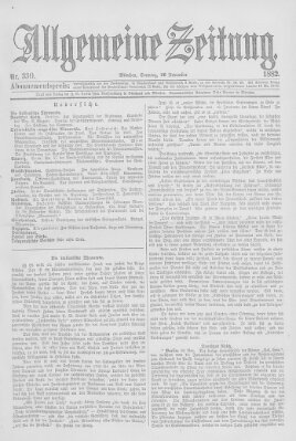 Allgemeine Zeitung Sonntag 26. November 1882