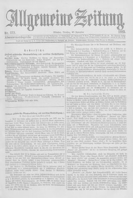 Allgemeine Zeitung Dienstag 28. November 1882