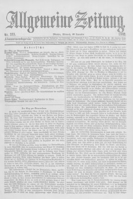 Allgemeine Zeitung Mittwoch 29. November 1882