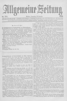 Allgemeine Zeitung Donnerstag 30. November 1882