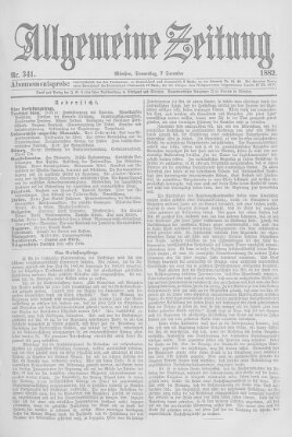 Allgemeine Zeitung Donnerstag 7. Dezember 1882