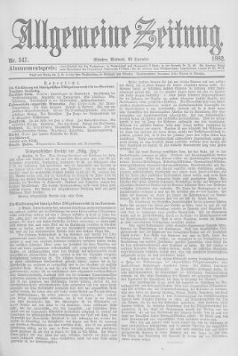 Allgemeine Zeitung Mittwoch 13. Dezember 1882