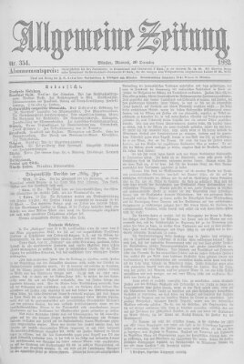 Allgemeine Zeitung Mittwoch 20. Dezember 1882