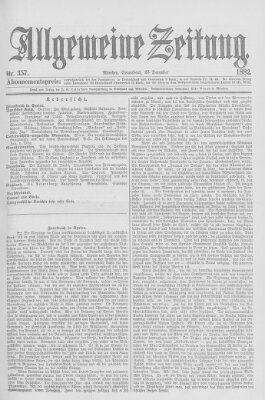 Allgemeine Zeitung Samstag 23. Dezember 1882