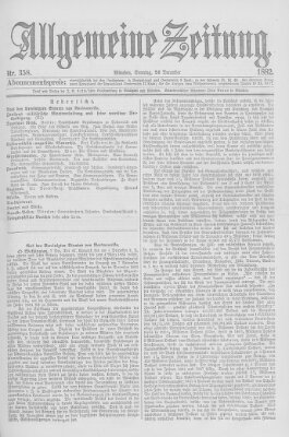 Allgemeine Zeitung Sonntag 24. Dezember 1882