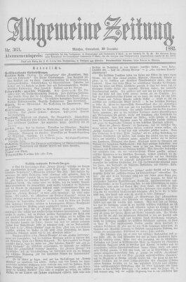 Allgemeine Zeitung Samstag 30. Dezember 1882