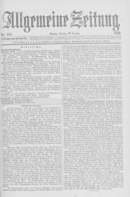 Allgemeine Zeitung Sonntag 31. Dezember 1882