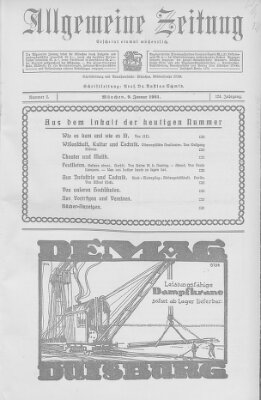 Allgemeine Zeitung Sonntag 9. Januar 1921