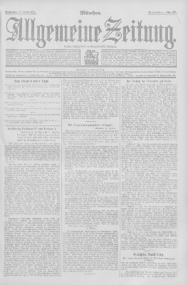 Allgemeine Zeitung Samstag 18. Januar 1908