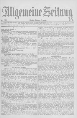 Allgemeine Zeitung Dienstag 23. Januar 1883