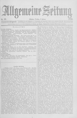 Allgemeine Zeitung Dienstag 6. Februar 1883