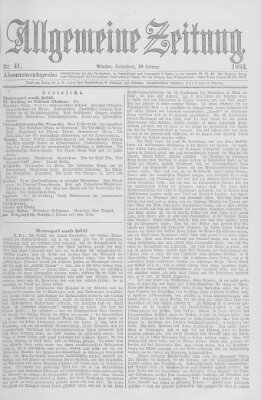 Allgemeine Zeitung Samstag 10. Februar 1883