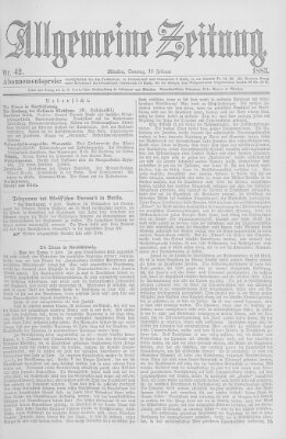 Allgemeine Zeitung Sonntag 11. Februar 1883