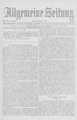 Allgemeine Zeitung Montag 2. April 1883