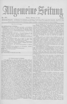 Allgemeine Zeitung Mittwoch 11. April 1883