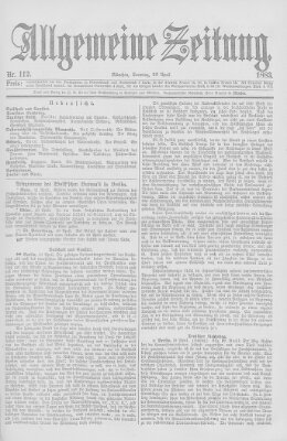 Allgemeine Zeitung Sonntag 22. April 1883