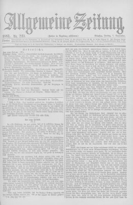 Allgemeine Zeitung Freitag 7. September 1883