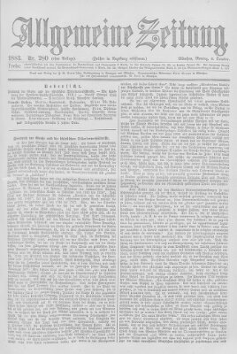 Allgemeine Zeitung Montag 8. Oktober 1883