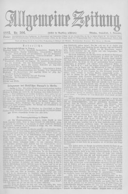 Allgemeine Zeitung Samstag 3. November 1883