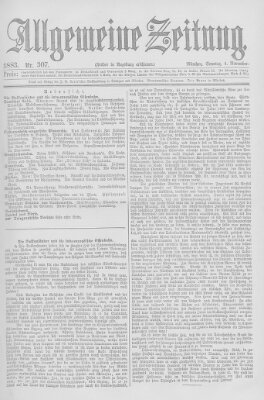 Allgemeine Zeitung Sonntag 4. November 1883