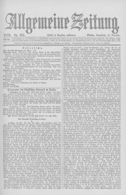 Allgemeine Zeitung Samstag 22. Dezember 1883