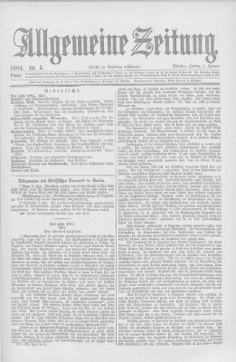 Allgemeine Zeitung Freitag 4. Januar 1884