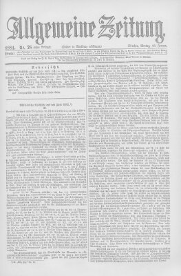 Allgemeine Zeitung Montag 28. Januar 1884