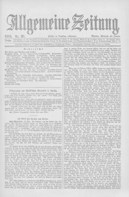 Allgemeine Zeitung Mittwoch 30. Januar 1884