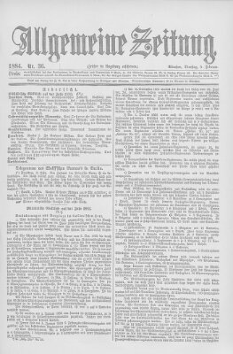 Allgemeine Zeitung Dienstag 5. Februar 1884