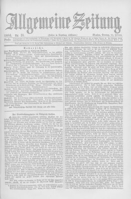 Allgemeine Zeitung Sonntag 24. Februar 1884