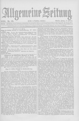 Allgemeine Zeitung Freitag 29. Februar 1884