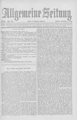 Allgemeine Zeitung Donnerstag 6. März 1884