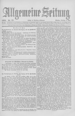 Allgemeine Zeitung Sonntag 9. März 1884