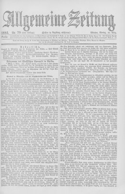 Allgemeine Zeitung Montag 10. März 1884