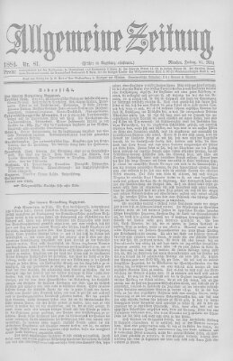 Allgemeine Zeitung Freitag 21. März 1884