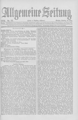 Allgemeine Zeitung Sonntag 23. März 1884