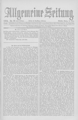 Allgemeine Zeitung Montag 31. März 1884