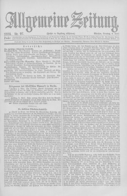 Allgemeine Zeitung Sonntag 6. April 1884