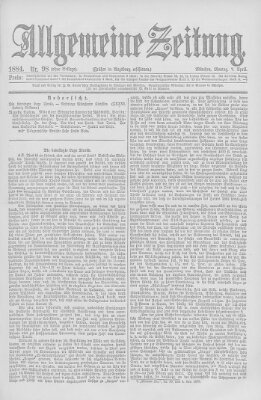 Allgemeine Zeitung Montag 7. April 1884