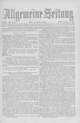 Allgemeine Zeitung Sonntag 13. April 1884