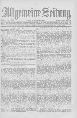 Allgemeine Zeitung Freitag 18. April 1884