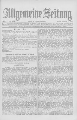 Allgemeine Zeitung Mittwoch 14. Mai 1884