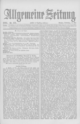 Allgemeine Zeitung Donnerstag 15. Mai 1884