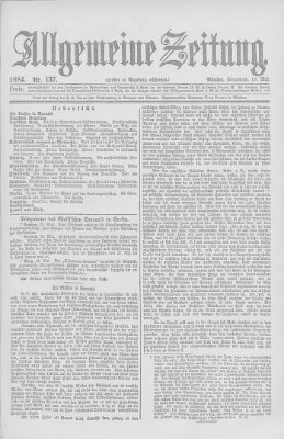 Allgemeine Zeitung Samstag 17. Mai 1884