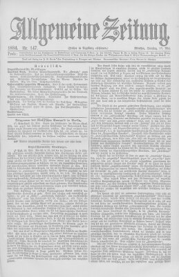 Allgemeine Zeitung Dienstag 27. Mai 1884