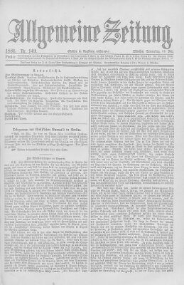 Allgemeine Zeitung Donnerstag 29. Mai 1884