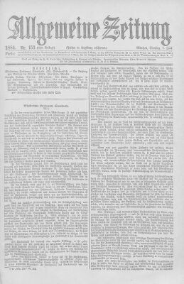 Allgemeine Zeitung Dienstag 3. Juni 1884