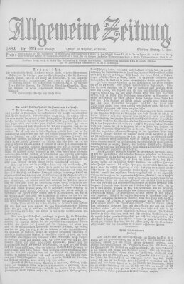 Allgemeine Zeitung Montag 9. Juni 1884